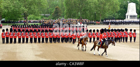 Trooping die Farbe 2. Juni 2012 - der Generalmajor Review bei Horseguards Parade in London. Stockfoto