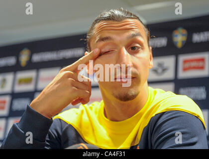 Stockholm 2012-06-05 Fußball Schweden Vs Serbia - im Bild Zlatan Ibrahimovic bei Presse-Conf nach dem Spiel Stockfoto