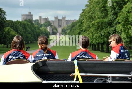 DIE langen Spaziergang, WINDSOR GREAT PARK, UK, Mittwoch. 06.06.2012. BOA verkünden rudernde Athleten Team GB für die Olympischen Spiele 2012 in London Stockfoto