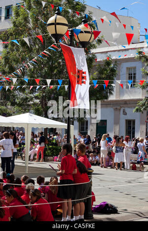 Gibraltar, Großbritannien. Montag, 11. Juni 2012. Prinz Edward, königliche Hoheit der Graf und Gräfin von Wessex besucht Gibraltar. Stockfoto