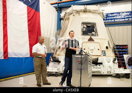 McGregor, Texas, wo ein Rakete Test stehen zum Himmel ragt, wird für zukünftige Tests von Privatfahrzeugen Launch von SpaceX verwendet werden. Stockfoto