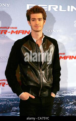 20. Juni 2012. Berlin, Deutschland. Andrew Garfield in The Amazing Spider-Man-Fototermin. Stockfoto