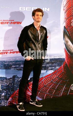 20. Juni 2012. Berlin, Deutschland. Andrew Garfield in The Amazing Spider-Man-Fototermin. Stockfoto