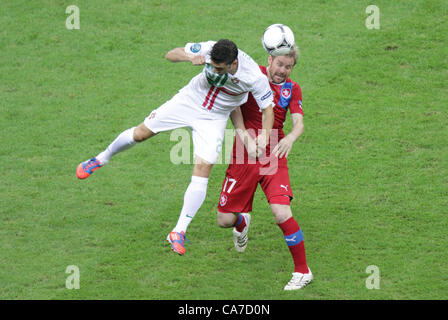 21.06.2012. Warschau, Polen. UEFA EURO 2012 im Viertelfinale.  TSCHECHIEN VS PORTUGAL BRUNO ALVES (POR) Stockfoto