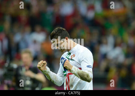 Cristiano Ronaldo (PRT) feiert den Sieg, Fußball, Viertelfinale EURO 2012 Spiel Tschechien gegen Portugal, Wroclaw, Polen am 21. Juni 2012. (CTK Foto/Katerina Sulova) Stockfoto