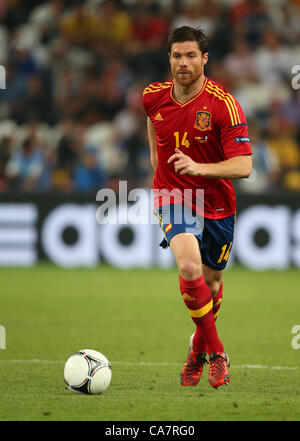 XABI ALONSO Spanien V Frankreich EURO 2012 DONBASS ARENA Donezk UKRAINE 23. Juni 2012 Stockfoto