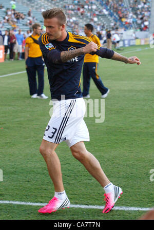 DAVID BECKHAM Promis bei LA GALAXY V VANCOUVER MLS CARSON LOS ANGELES Kalifornien USA 23. Juni 2012 Stockfoto
