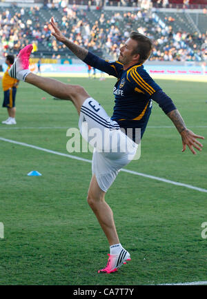 DAVID BECKHAM Promis bei LA GALAXY V VANCOUVER MLS CARSON LOS ANGELES Kalifornien USA 23. Juni 2012 Stockfoto