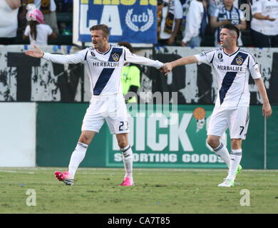 DAVID BECKHAM & ROBBIE KEANE LA GALAXY CARSON LOS ANGELES Kalifornien USA 23. Juni 2012 Stockfoto