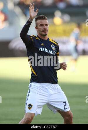 DAVID BECKHAM Promis bei LA GALAXY V VANCOUVER MLS CARSON LOS ANGELES Kalifornien USA 23. Juni 2012 Stockfoto