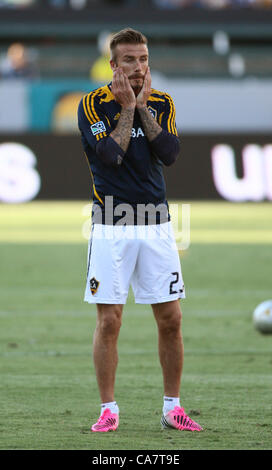 DAVID BECKHAM Promis bei LA GALAXY V VANCOUVER MLS CARSON LOS ANGELES Kalifornien USA 23. Juni 2012 Stockfoto