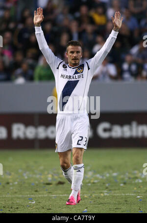 DAVID BECKHAM Promis bei LA GALAXY V VANCOUVER MLS CARSON LOS ANGELES Kalifornien USA 23. Juni 2012 Stockfoto