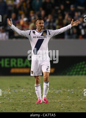 DAVID BECKHAM Promis bei LA GALAXY V VANCOUVER MLS CARSON LOS ANGELES Kalifornien USA 23. Juni 2012 Stockfoto
