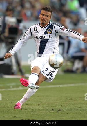Los Angeles 23. Juni 2012. David Beckham spielt für die Los Angeles Galaxy V Vancouver White Caps im Home Depot Center, Los Angeles. Bildnachweis: Sydney Alford / Alamy Live News Stockfoto