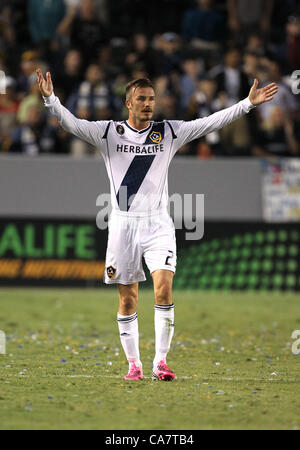 Los Angeles 23. Juni 2012. David Beckham spielt für die Los Angeles Galaxy V Vancouver White Caps im Home Depot Center, Los Angeles. Bildnachweis: Sydney Alford / Alamy Live News Stockfoto