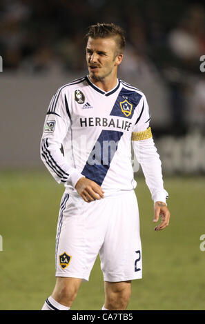Los Angeles 23. Juni 2012. David Beckham spielt für die Los Angeles Galaxy V Vancouver White Caps im Home Depot Center, Los Angeles. Bildnachweis: Sydney Alford / Alamy Live News Stockfoto