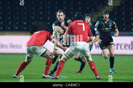 Fischadler V Münster - RaboDirect Pro 12 @ Liberty Stadium in Swansea. Joe Bearman der Fischadler Stockfoto