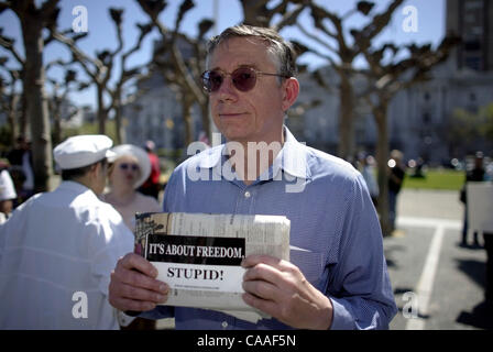 29. März 2003; San Francisco, CA, USA;   "Unterstützung der Truppen" Rallye in San Francisco. Pro-Kriegs-Demonstration. Stockfoto