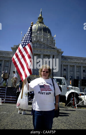 29. März 2003; San Francisco, CA, USA;   "Unterstützung der Truppen" Rallye in San Francisco. Pro-Kriegs-Demonstration. Stockfoto