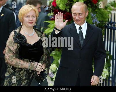 Der Präsident von Rußland Vladimir Putin und Lyudmila Putin auf einem Bankett im Haus Spensera. (Kredit-Bild: © PhotoXpress/ZUMA Press) Einschränkungen: Nord- und Südamerika Rechte nur! Stockfoto