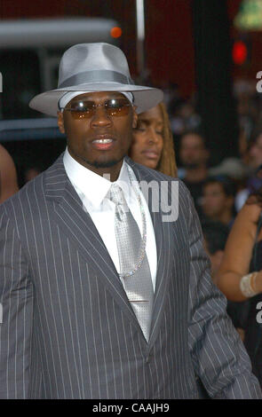 Rapper 50 CENT 2003 MTV Video Music Awards angekommen. Stockfoto