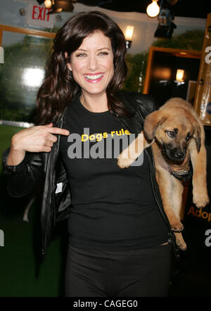 7. Februar 2008 stellt mit einem Welpen zur Förderung des 4. jährlichen Hund Annahme Antrieb im neuen Pedigree Hund Store am TImes Square - New York, NY, USA - Schauspielerin KATE WALSH. (Bild Kredit: Stockfoto