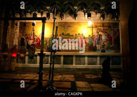 1. Februar 2008 - Jerusalem, Israel - in der Nacht, in der Kirche des Heiligen Grabes... (Kredit-Bild: © Ira Lippke/ZUMA Press) Stockfoto