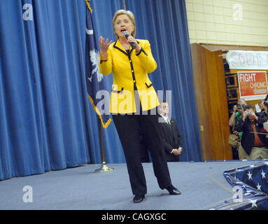 25. Januar 2008 hält - Columbia, South Carolina USA - Senatorin HILLARY CLINTON Presidential Campaign in The Jamil-Tempel befindet sich in Columbia.  Copyright 2008 Jason Moore. Obligatorische Credit: Jason Moore Stockfoto