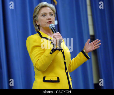 25. Januar 2008 hält - Columbia, South Carolina USA - Senatorin HILLARY CLINTON Presidential Campaign in The Jamil-Tempel befindet sich in Columbia.  Copyright 2008 Jason Moore. Obligatorische Credit: Jason Moore Stockfoto