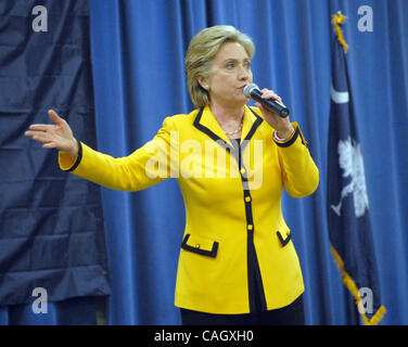 25. Januar 2008 hält - Columbia, South Carolina USA - Senatorin HILLARY CLINTON Presidential Campaign in The Jamil-Tempel befindet sich in Columbia.  Copyright 2008 Jason Moore. Obligatorische Credit: Jason Moore Stockfoto