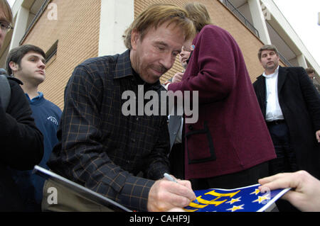 17. Januar 2008: bei einem republikanischen Präsidentschaftswahlkampf Stopp Donnerstag, 17. Januar 2008 an der Jervey Athletic Center auf dem Campus der Clemson Universität für Gouverneur von Arkansas Mike Huckabee. Stockfoto