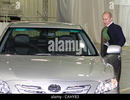 Neubau Toyota-Werk in St. Petersburg-Vororten von Schuschary, 21. Dezember 2007. Vladimir Putin Teilnahme an der Eröffnung des Toyopta Werkes. Stockfoto