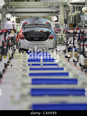 Neubau Toyota-Werk in St. Petersburg-Vororten von Schuschary, 21. Dezember 2007. Montage-Linie ein neues Toyota-Werk Stockfoto