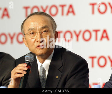 Neubau Toyota-Werk in St. Petersburg-Vororten von Schuschary, 21. Dezember 2007. Feierliche Eröffnung Zeremonie: Präsident der Toyota Motor Corporation Katsuaki Watanabe (l) Stockfoto