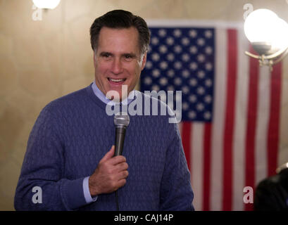 Republikanische Präsidenten hoffnungsvollen Mitt Romney spricht im Cove Restaurant in Moskau, Iowa, Sonntag, 30. Dezember 2007. (Brian Bär / Sacramento Bee / MCT) Stockfoto
