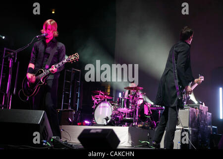 Interpol spielen Madison Square Garden am 14. September 2007.  Paul Julian Banks - Lead-Gesang und Gitarre Daniel Kessler-Gitarre Carlos Dengler-Sam Fogarino Bass-Schlagzeug Stockfoto