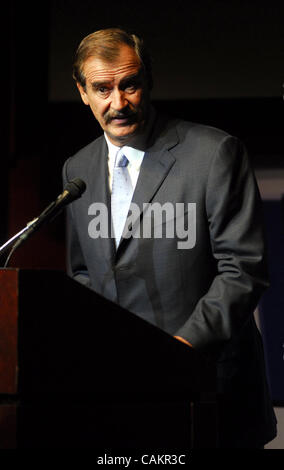 Ehemaligen mexikanischen Präsidenten Vicente Fox spricht am Lesher Center für die Künste Montag, 10. September 2007, in Walnut Creek, Kalifornien, als Teil der Meinungsmacher-Lautsprecher-Serie. (Joanna Jhanda/Contra Costa Times) Stockfoto