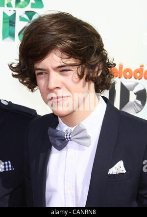 HARRY STYLES 25. NICKELODEON Kids CHOICE AWARDS die Innenstadt von LOS ANGELES Kalifornien USA 31. März 2012 Stockfoto