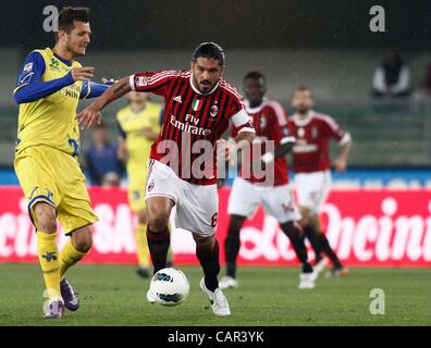 Gennaro Gattuso (Mailand), 10. April 2012 - Fußball / Fußball: italienische "Serie A" match zwischen AC Chievo Verona 0-1 AC Milan im Stadio Marc'Antonio Bentegodi in Verona, Italien. (Foto: AFLO) Stockfoto