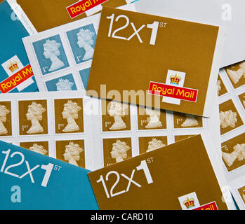 Royal Mail erstklassige Briefmarken Stockfoto