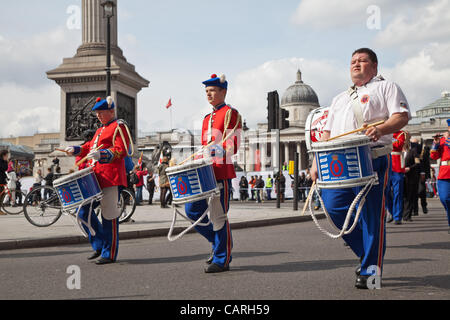 LONDON, UK, 14. April 2012 Herr Carson Memorial Apprentice Boys Parade durch London. Stockfoto