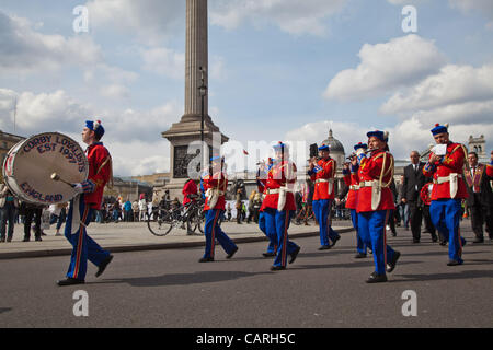 LONDON, UK, 14. April 2012 Herr Carson Memorial Apprentice Boys Parade durch London. Stockfoto