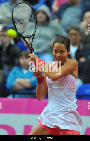 22. April 2012 - Moskau, Russland - April 21,2012. Moskau, Russland. Im Bild: Serbische Tennisspielerin Ana Ivanovic bei den Federation Cup 2012 entsprechen Russland Vs Serbien in Moskau. (Kredit-Bild: © PhotoXpress/ZUMAPRESS.com) Stockfoto