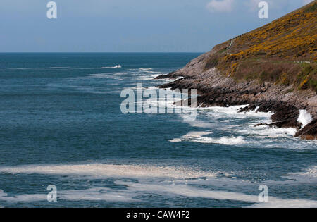 Swansea - UK 24. April 2012 - Verschmutzung im Meer bei Limeslade Bucht dieser Monring in das warme Frühlingswetter. Stockfoto