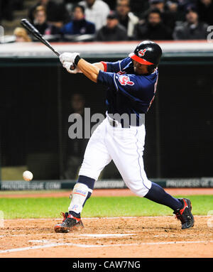 CLEVELAND, Ohio USA - 24 APRIL: In Progressive Field in Cleveland, Ohio, USA auf Dienstag, 24. April 2012. Stockfoto