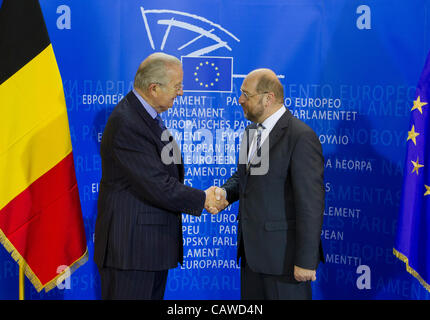 König Albert Belgien Martin Schulz europäischen Stockfoto