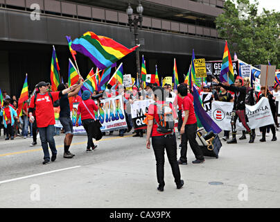 1. Mai 2012 März - Los Angeles, CA, USA - Southern California Einwanderung Koalition Einwanderer Rechte. (Kredit-Bild: © Karen Curley/ZUMAPRESS.com) Stockfoto