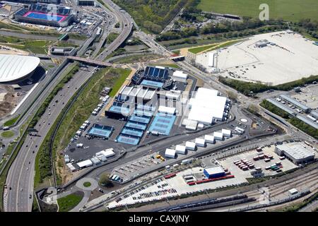 Luftaufnahmen von Eton Manor im Olympic Park, London 2012 Olympische Website, Stratford London E20 UK Stockfoto