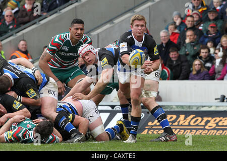 05.05.2012. Leicester, England. Leicester Tigers V Bath Rugby.  Bath Rugby MICHAEL CLAASSENS in Aktion während des Premiership Rugby-Spiels an der Welford Road Stadium gespielt. Stockfoto