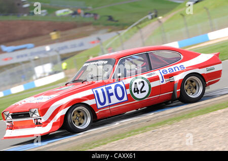 5. Mai 2012, Donington Park Racing Circuit, UK.  Der Ford Capri von Tom Pochciol auf dem Donington historische Festival Stockfoto